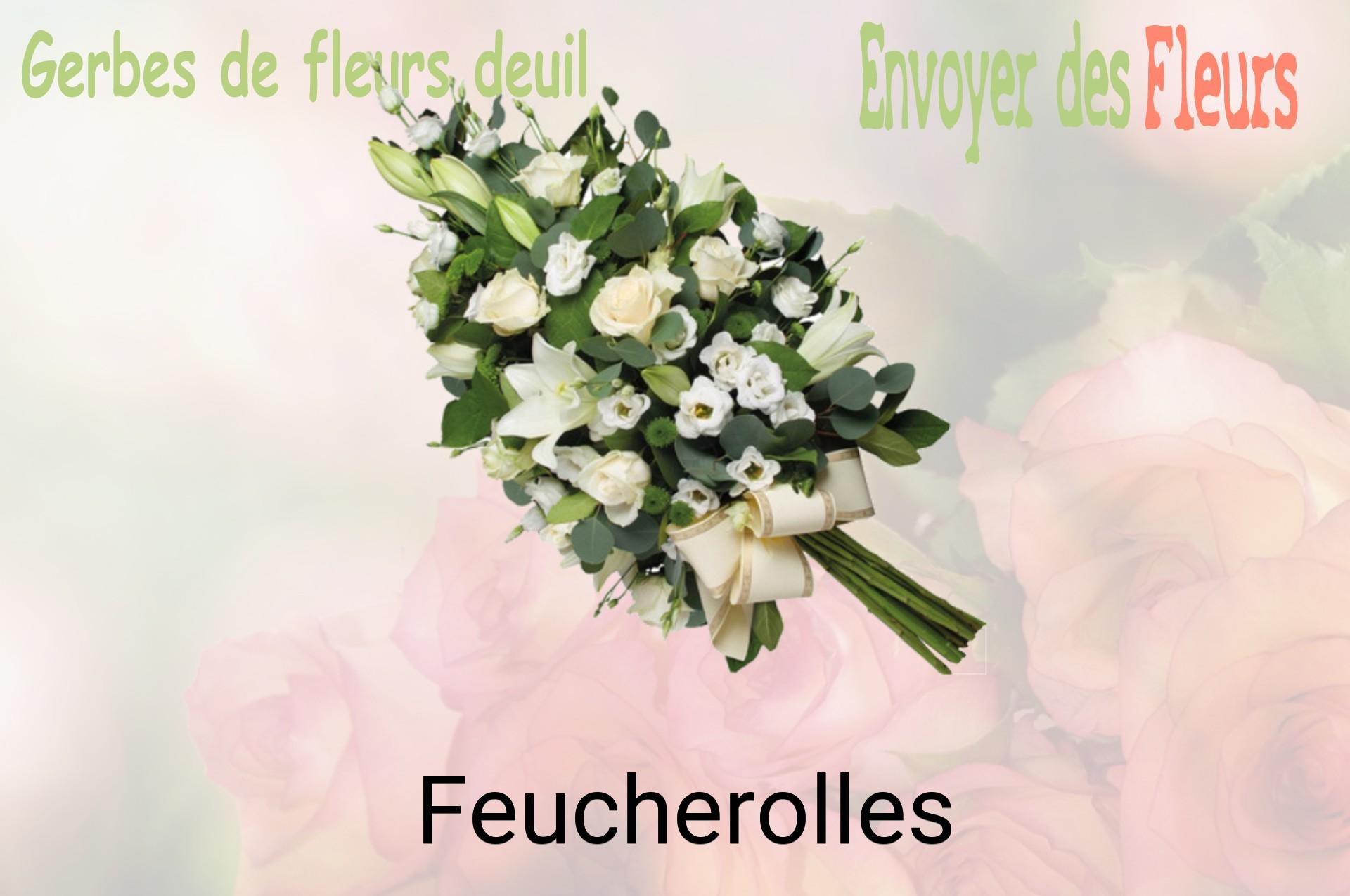 Gerbe de fleurs de deuil livrée à Feucherolles